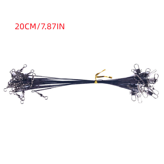 10pcs Steel Fishing Wire with Swivel Rings for Stronger Catches