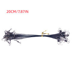 10pcs Steel Fishing Wire with Swivel Rings for Stronger Catches