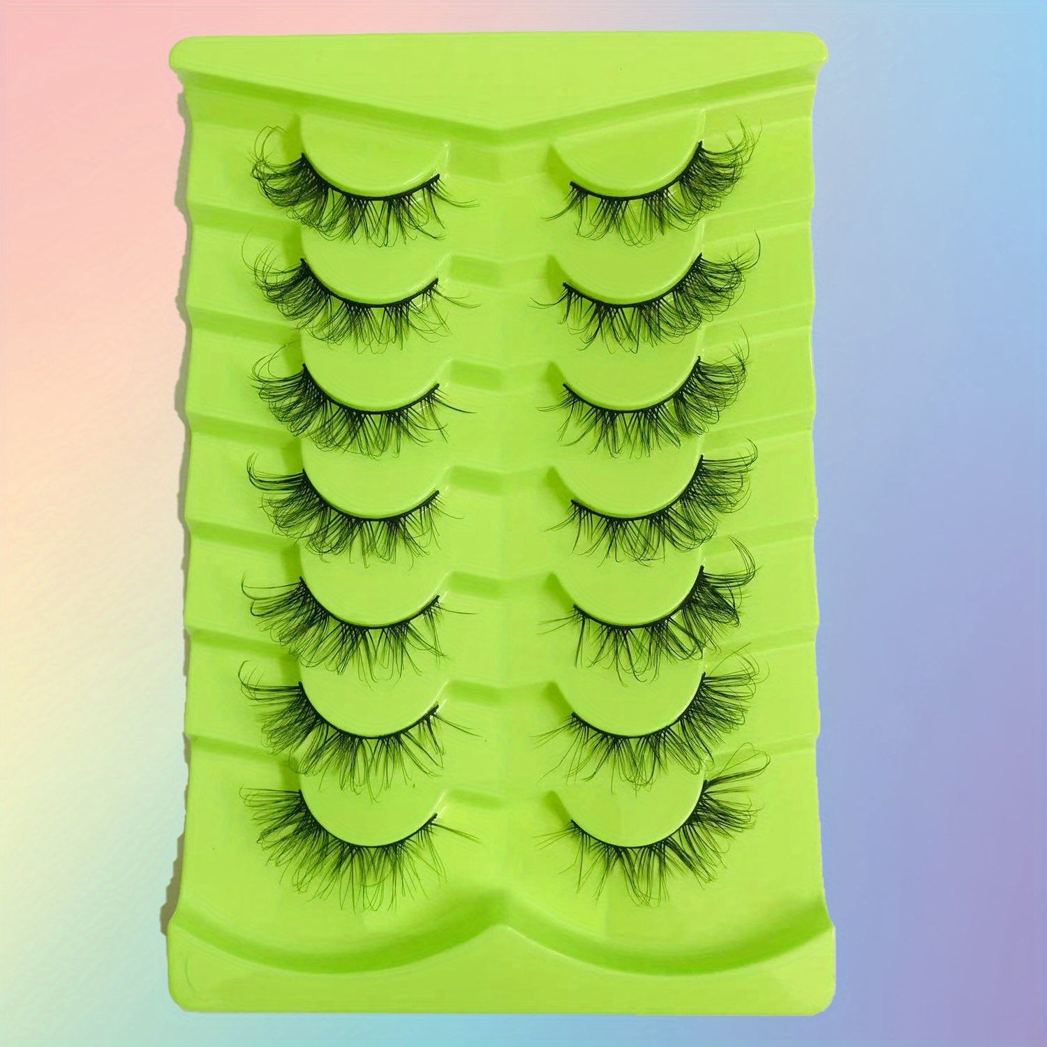 7 Pairs 3D False Eyelashes Cat Eye Lashes Natural Thick Short Long Lengthening