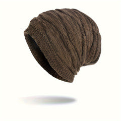 Winter Knitted Velvet Beanie Hat Warm Outdoor Pullover Cap