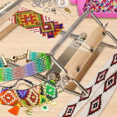 Adjustable Bead Looming Kit With Seed Beads and Accessories