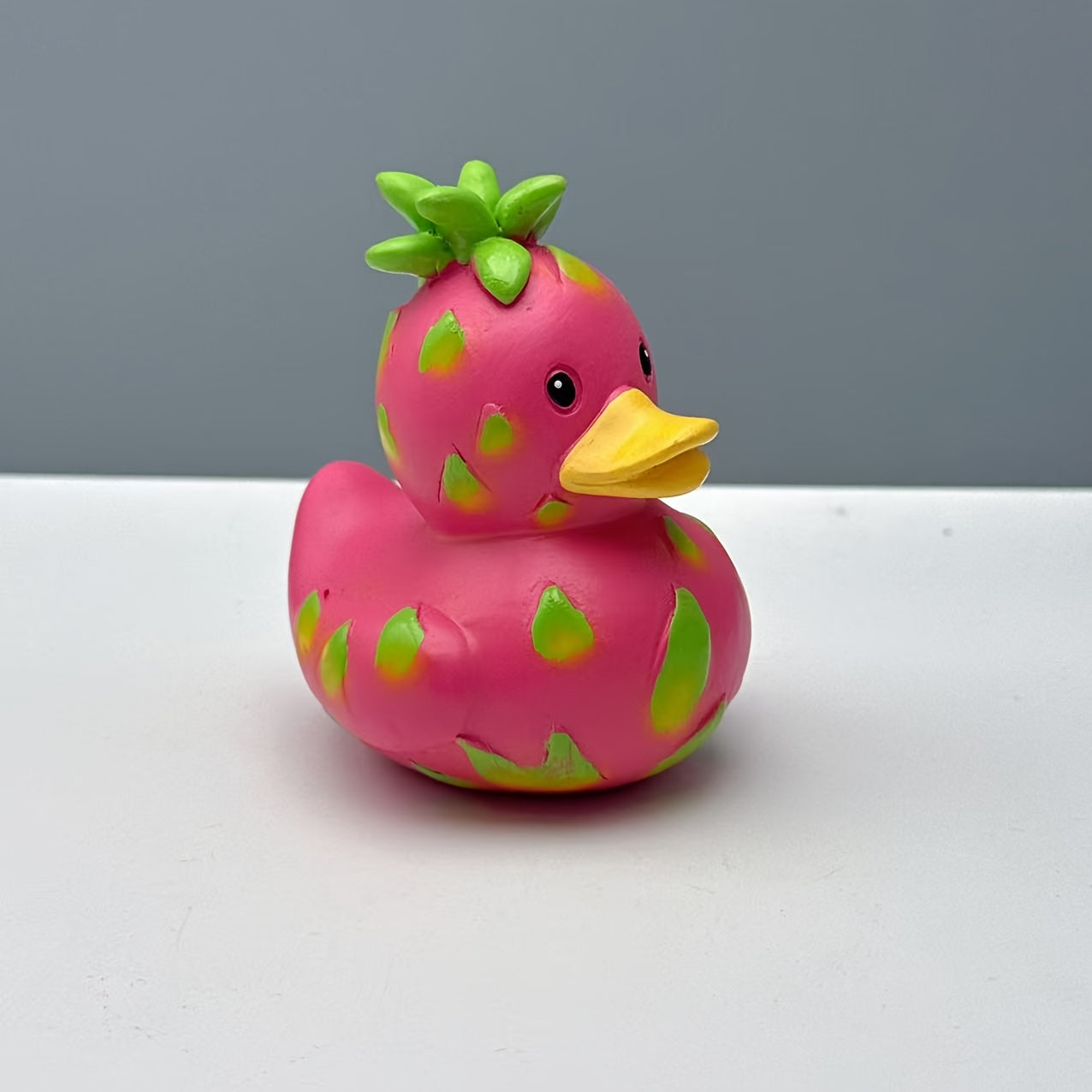 Whimsical Pink Pineapple Duck Resin Figurine