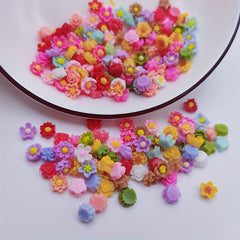 100pcs Mini Resin Flowers Cabochons Jewelry Nail Decorations DIY Arts Crafts
