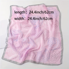 Thin Silk Feeling Square Scarf Casual Neck Scarf Hair Wrap For Night