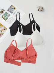 3pcs Girl's Comfy Camisole Beautifying Back Chest Vests Push Up Sexy Lingerie