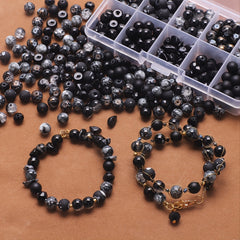 200PCs Glass Beads DIY Jewelry Accessories 10 Grids Boxed