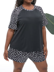 Graphic Print Top & Shorts Pajama Set