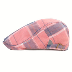 Men's Checkered Peaked Cap for Summer Sun Protection