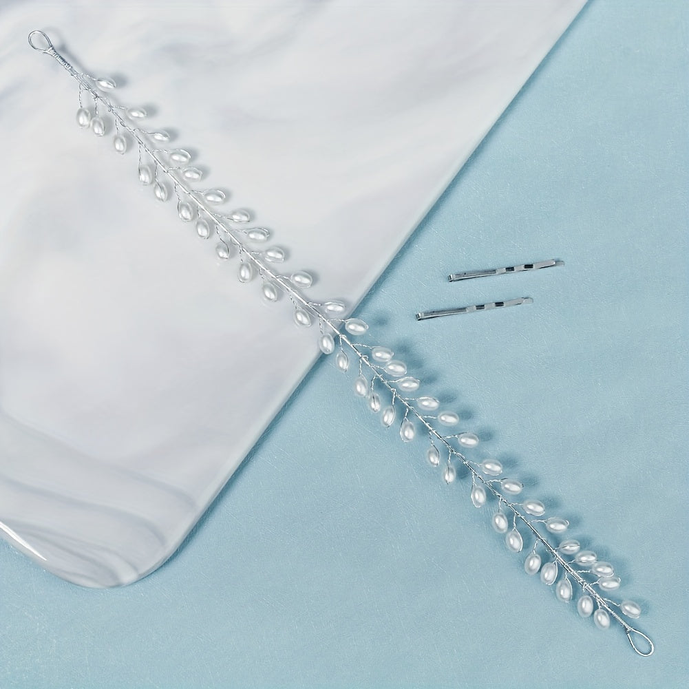 Faux Pearl Hairband Bridal Head Piece