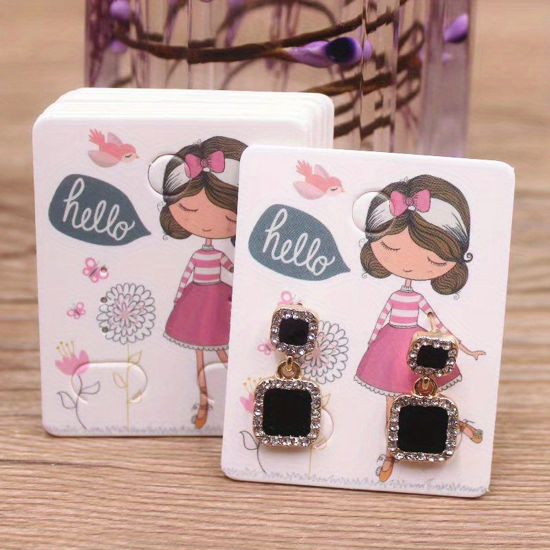 100pcs Jewelry Storage Paper Card Necklaces Earrings Hair Rings Packaging