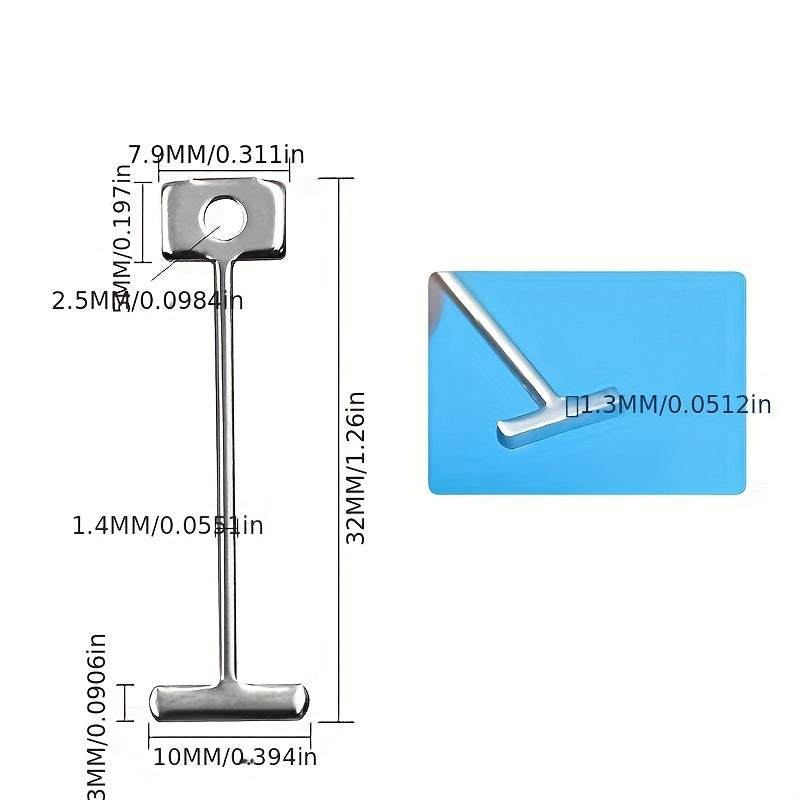 100-300pcs Tile Leveling System Steel Needle Head 304 Reinforced T-shaped Nail
