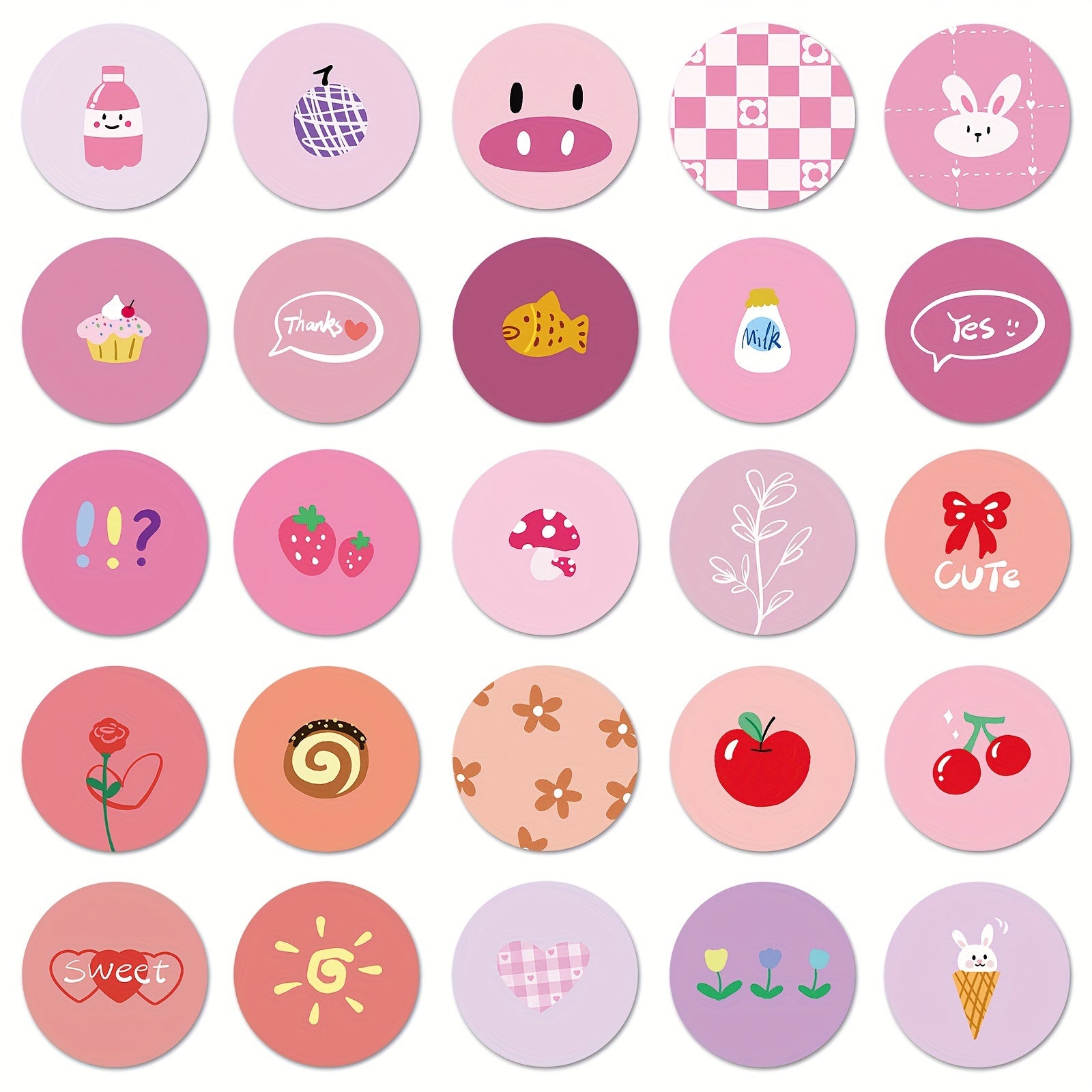 100pcs Small Round Graffiti Stickers - Laptop Helmets Water Cup Decals