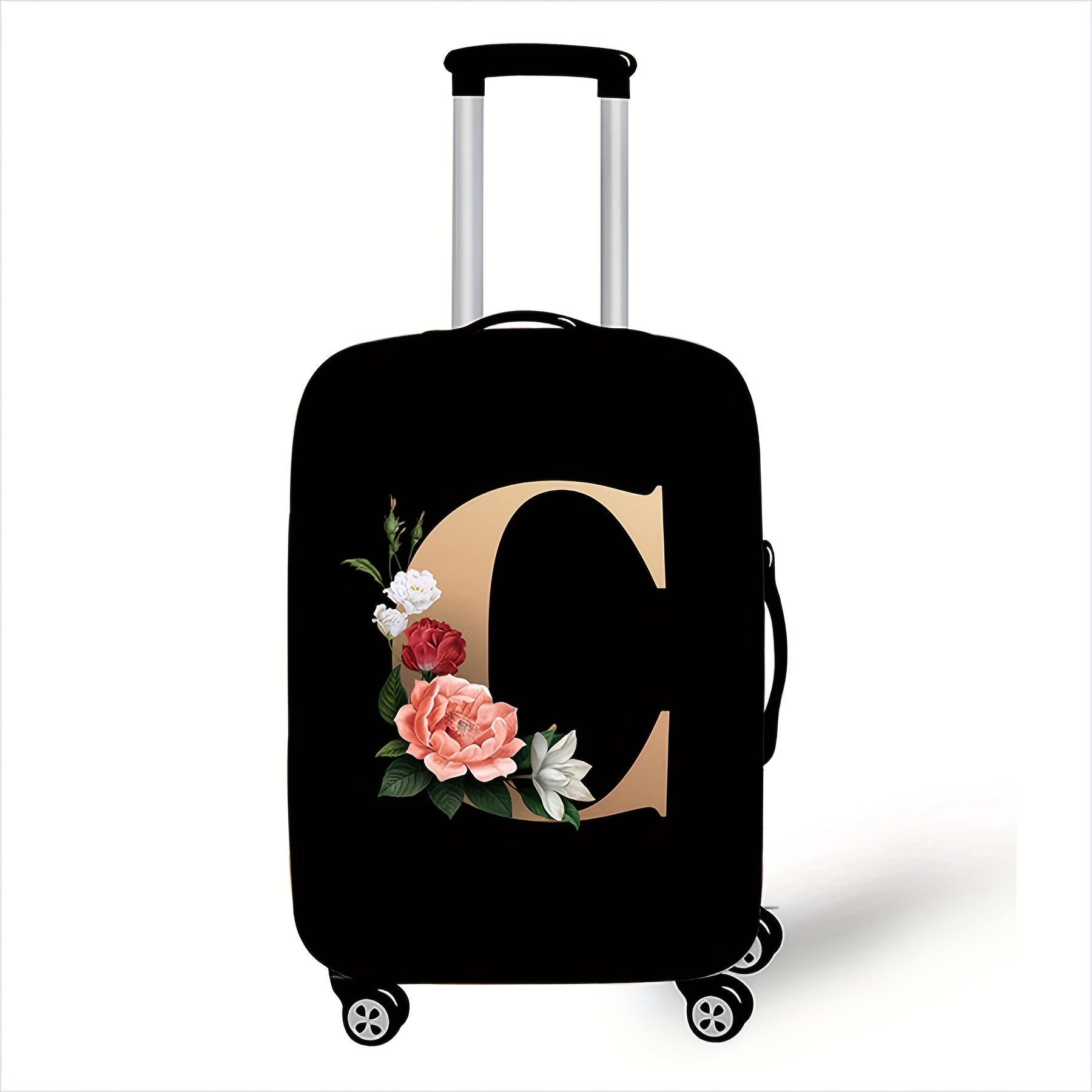 Flower Letters Travel Luggage Cover Elastic Dustproof Protective Washable Case