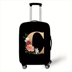 Flower Letters Travel Luggage Cover Elastic Dustproof Protective Washable Case