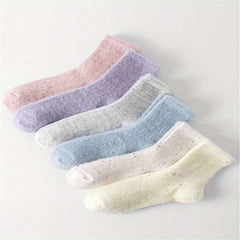 6 Pairs Fuzzy Crew Socks Women's Stockings & Hosiery