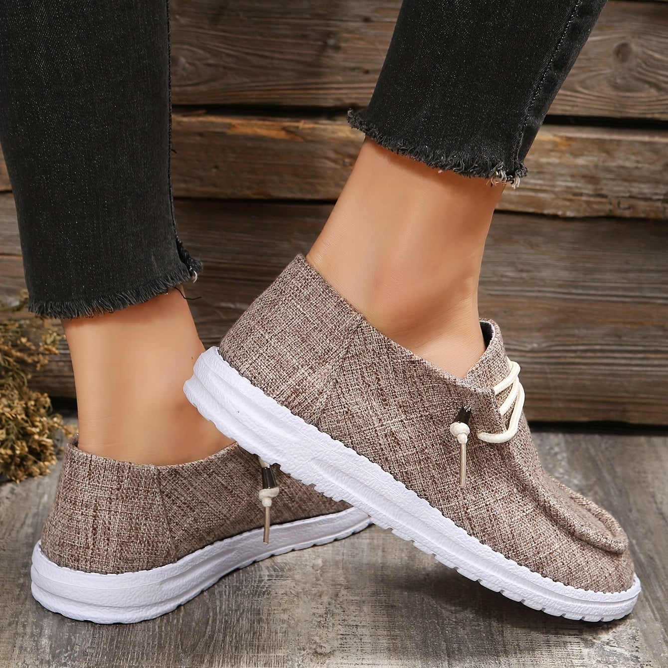 Women's Lightweight Slip On Canvas Shoes Low Round Toe Casual Sporty Shoes