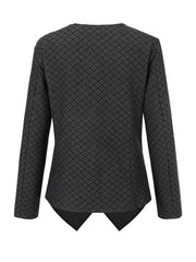 Plaid Print Casual Open Front Long Sleeve Jacket
