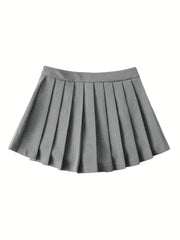 Y2K Solid Pleated Mini Skirt for Women