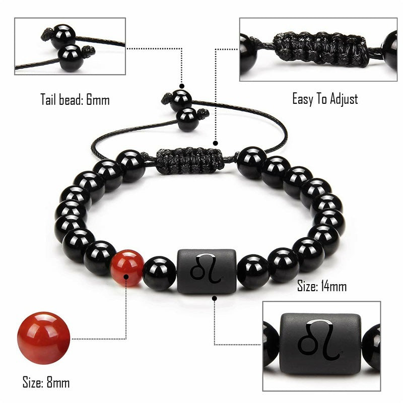 12 Constellation Couple Bracelet Stone Bracelets For Women Men
