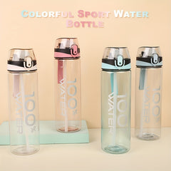 720ml Water Bottle With Straw And Strap Portable Plastic Sports Cup Leakproof
