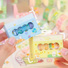 4pcs Cartoon Milk Washi Tape Set Small Fresh Japanese Sticker