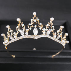 Vintage Golden Crown Tiara for Women Queen Bride Bridesmaid