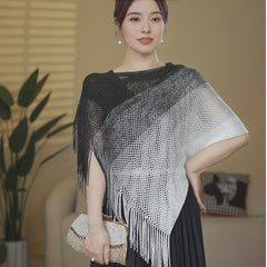 Boho Fringed Shawl Hollow Out Mature Wrap Sunscreen