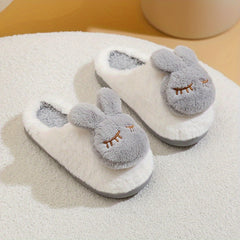 Girls Cartoon Rabbit Furry House Shoes, Non Slip Soft Bottom Walking Shoes
