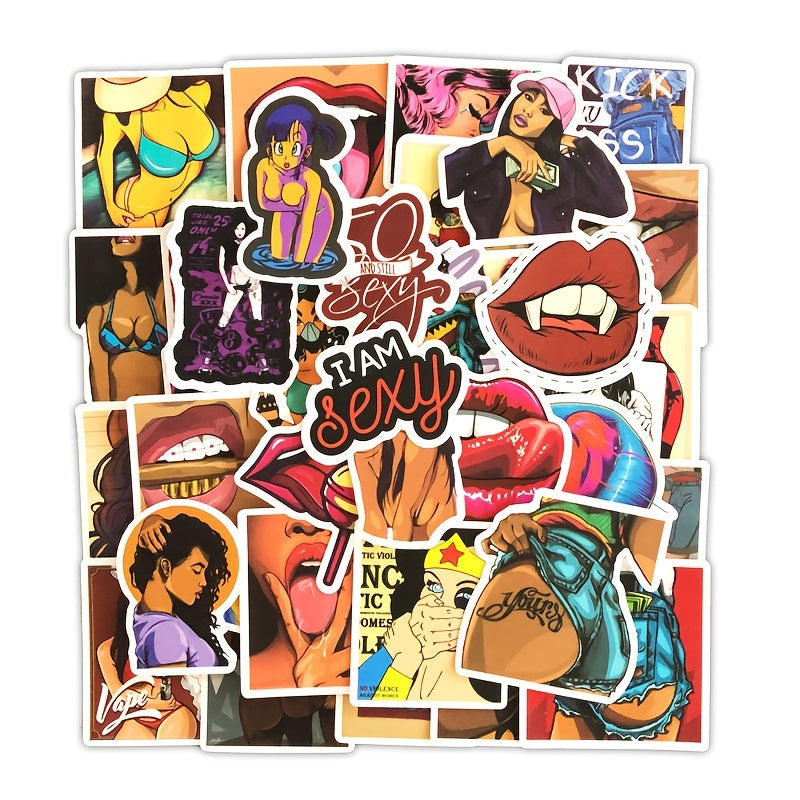 50pcs Sexy Beauty Waterproof Sticker Cartoon Doodle DIY Creative Toy