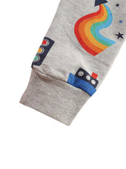 Boys Car Cartoon Print Sweatshirt