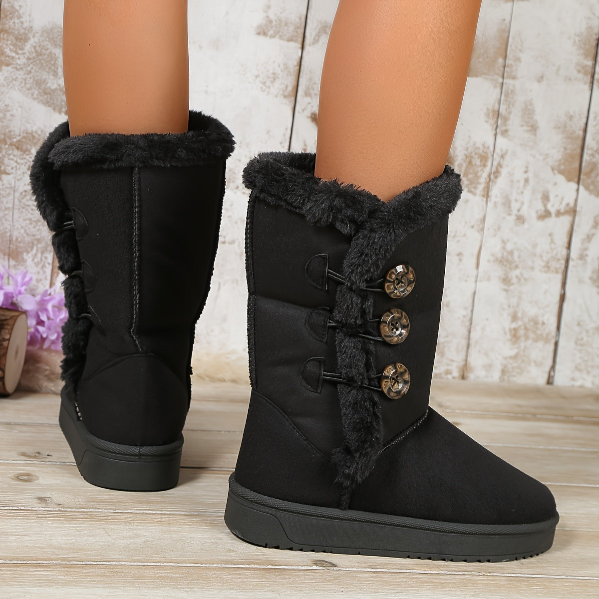 Women's Platform Snow Boots Plush Lined Winter Boots