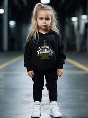 Girls 2pc Christmas Tree Hooded Sweatshirt & Sweatpants Set