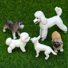 Realistic Dog Figurine Chihuahua Poodle Shih Tzu Maltese Pug Durable PVC Collect