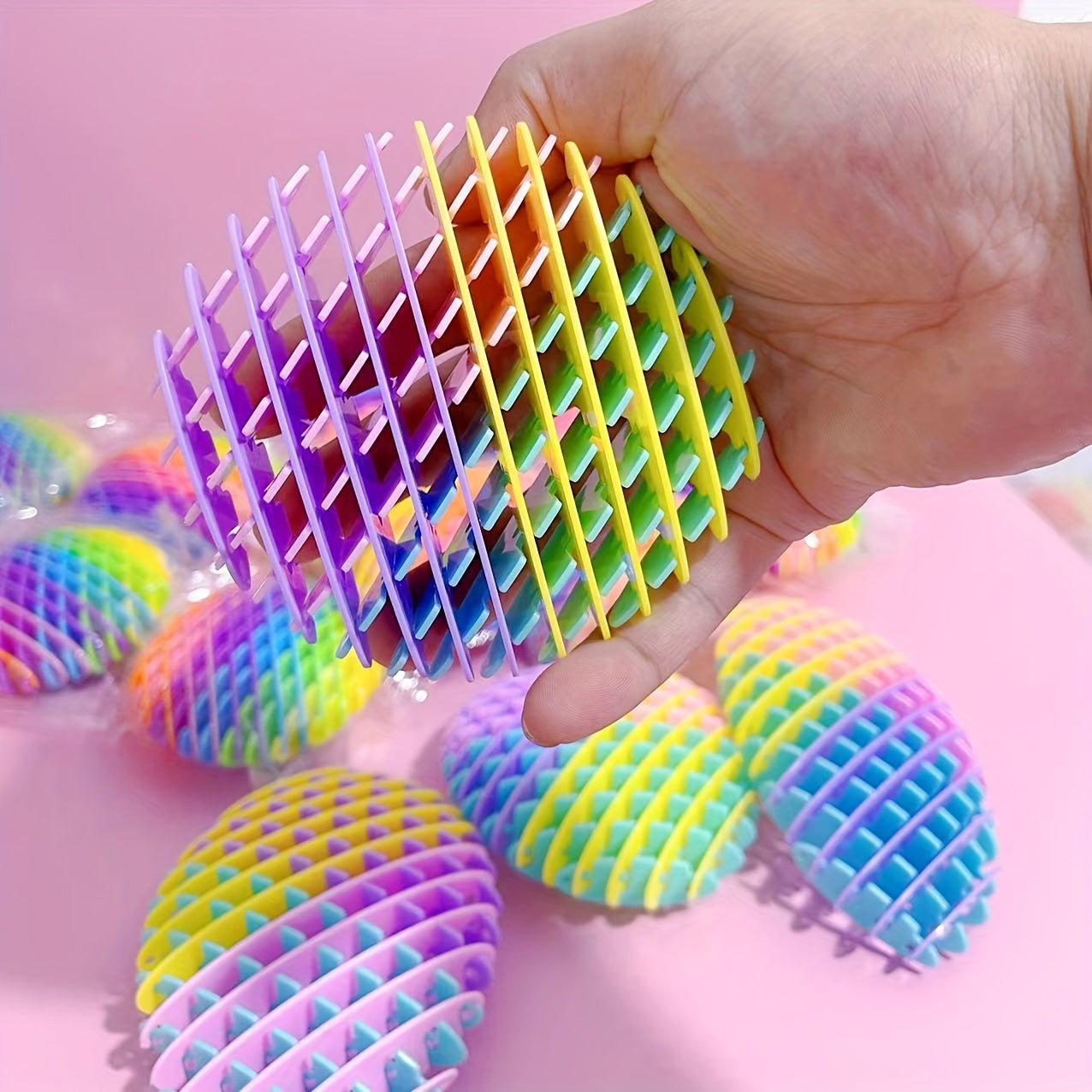1pc Multicolor Plastic Fidget Worm Toy Sensory Stress Relief Pocket Fidget