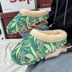 Men's Tropical Graffiti Plush Slippers