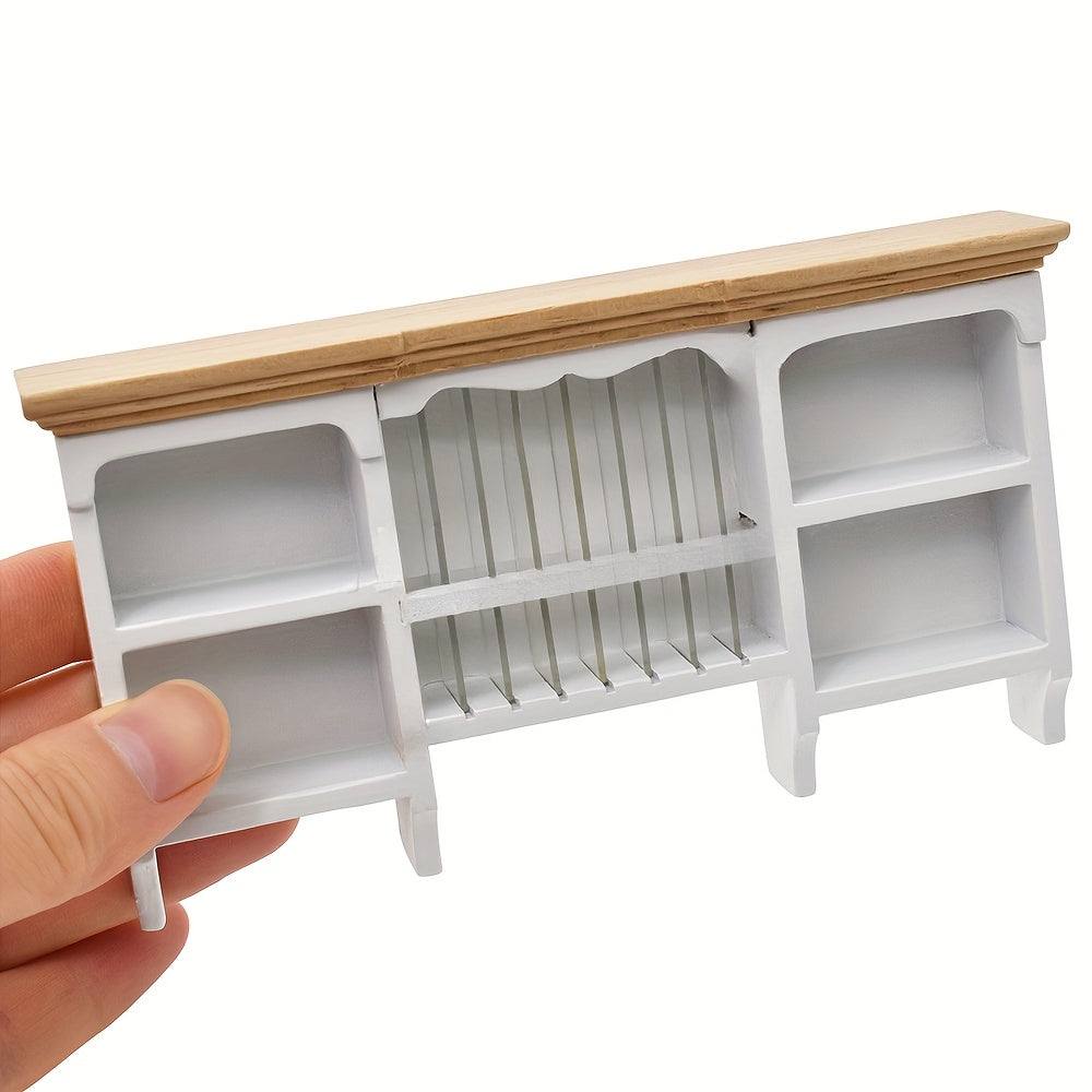 1:12 Dollhouse Kitchen Wall Shelves & Storage Cabinets Natural Wood