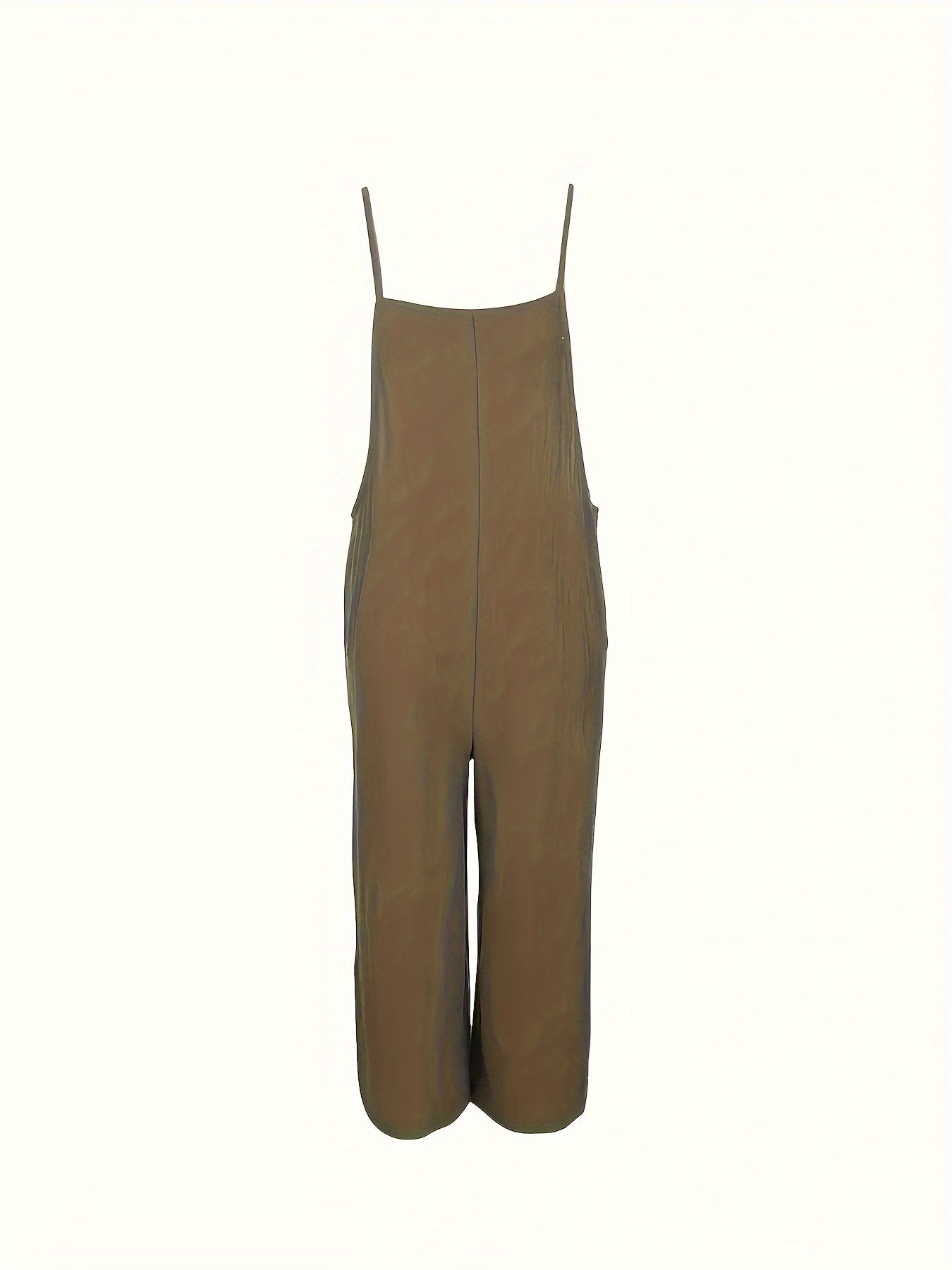 Casual Solid Square Neck Wide Leg Jumpsuit