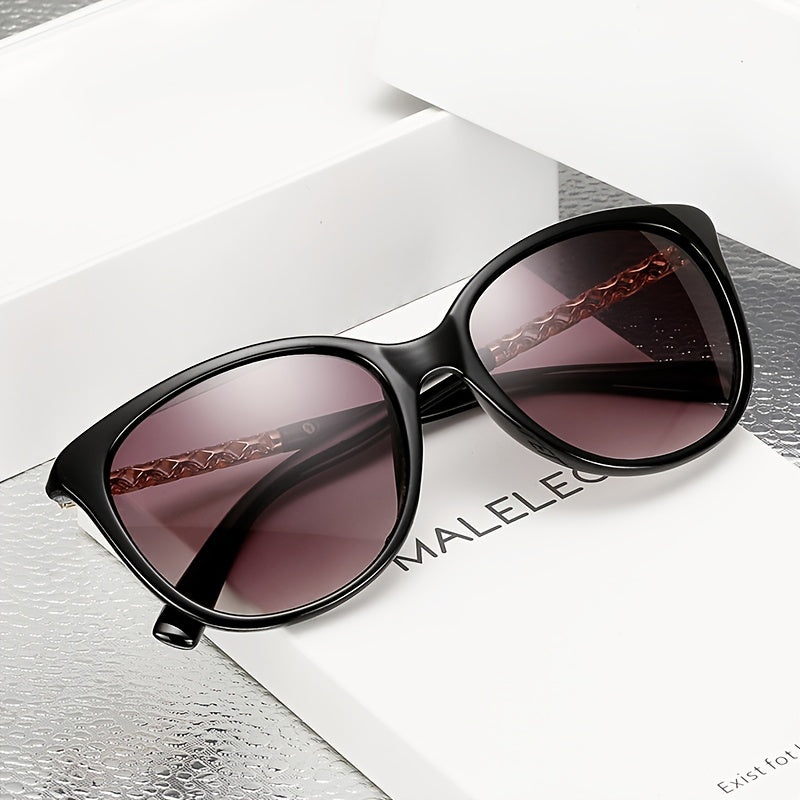 Vintage Round Sunglasses Gradient Metal Cat Eye Shades Women