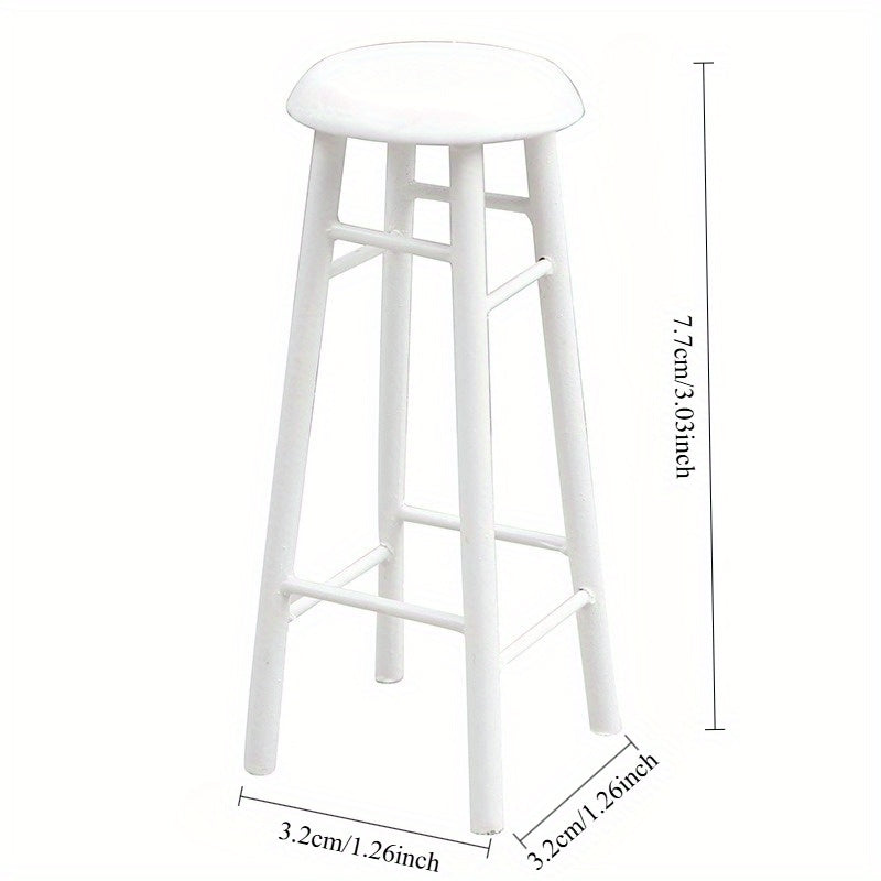 Dollhouse Furniture 4 Colorful High Stools Round Seats Compact Dollhouse Decor