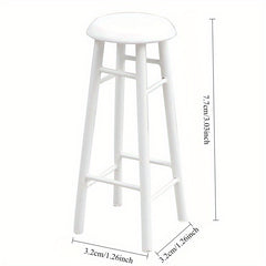 Dollhouse Furniture 4 Colorful High Stools Round Seats Compact Dollhouse Decor