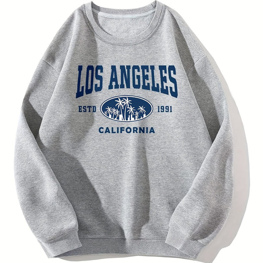 Coconut Tree Graphic Long Sleeve Sweatshirt for Women