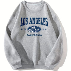 Coconut Tree Graphic Long Sleeve Sweatshirt for Women