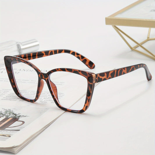Cat Eye Clear Lens Glasses For Women Men Anti Light Jelly Frame