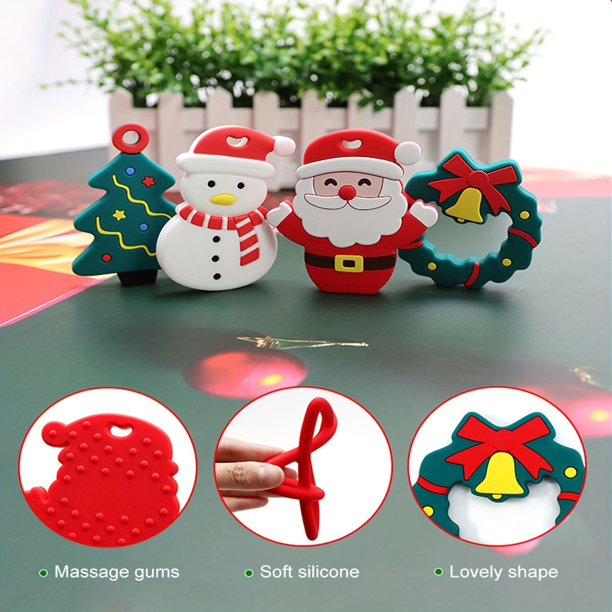 Silicone Christmas Teether For Baby Boys And Girls