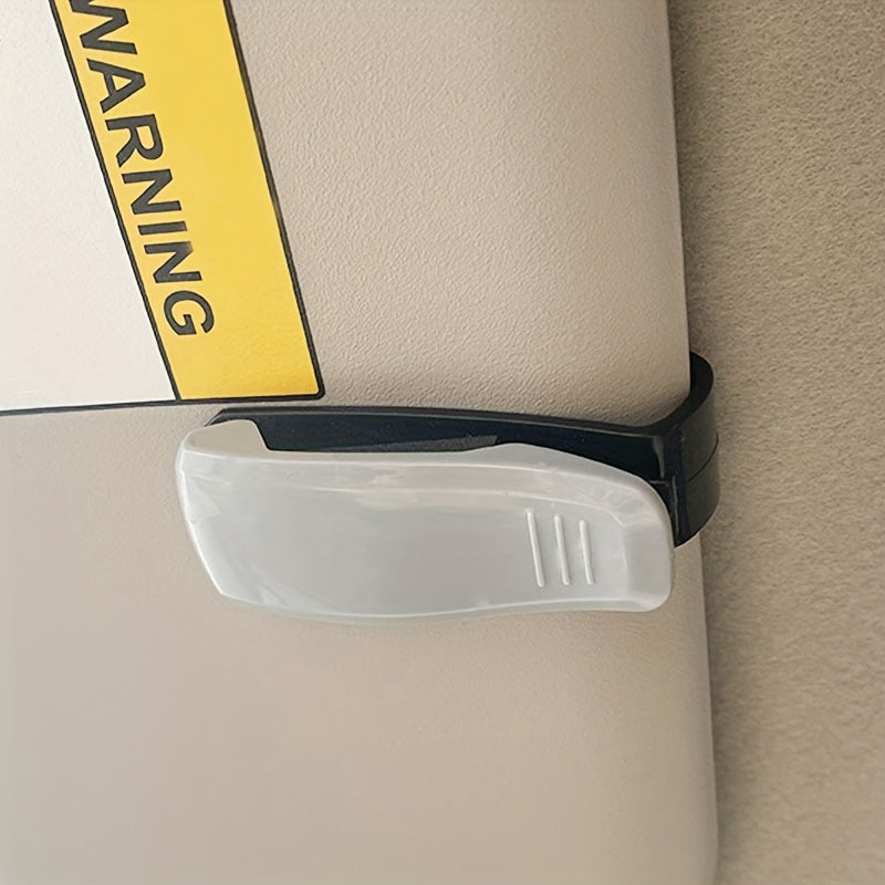 Car Sun Visor Glasses Holder Clip Eyeglasses Mount + Ticket Card Clip