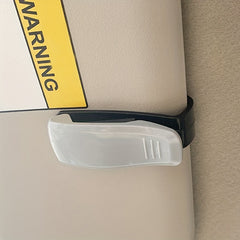 Car Sun Visor Glasses Holder Clip Eyeglasses Mount + Ticket Card Clip