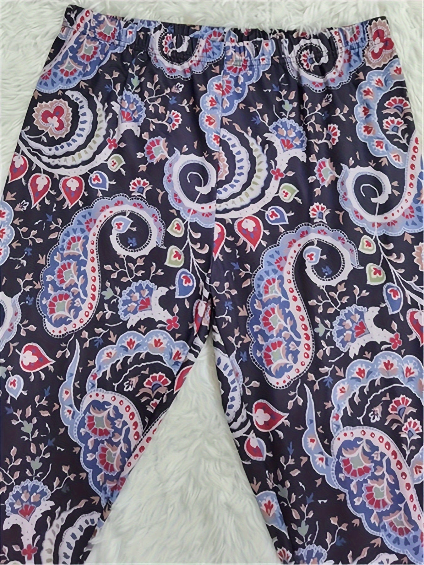 Paisley Floral Print High Rise Leggings