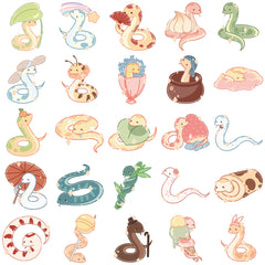 Set of 50 Snake Stickers for Phone Tablet and More
