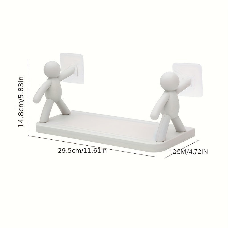 Small Man Wall Floating Shelf Bathroom Kitchen Storage Organizer