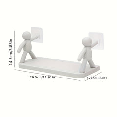 Small Man Wall Floating Shelf Bathroom Kitchen Storage Organizer